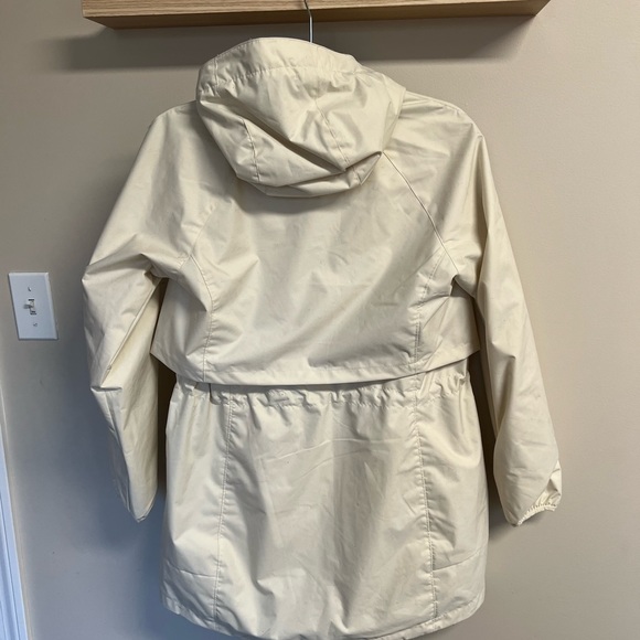 Cream Long Columbia Rain Jacket Size S - Picture 5 of 5